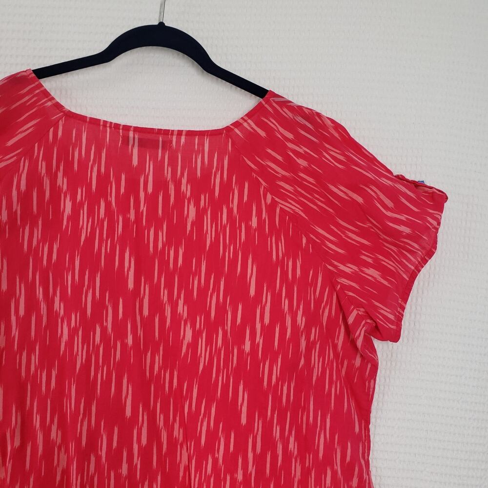 Old Navy Top Womens XXL Pink Cotton Lightweight Preppy Colorful Pattern Bohemian - Picture 15 of 16